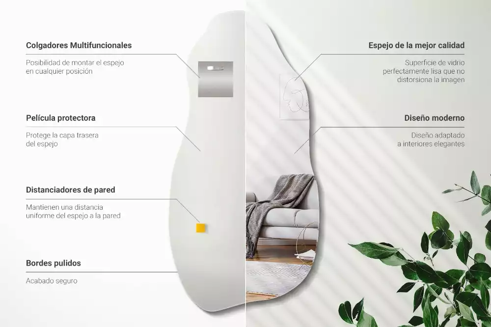 Specchio forma organica macchia da appendere