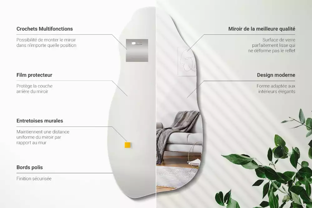 Specchio forma organica macchia da appendere