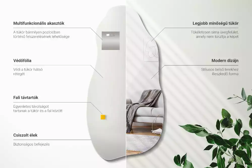 Specchio forma organica macchia da appendere