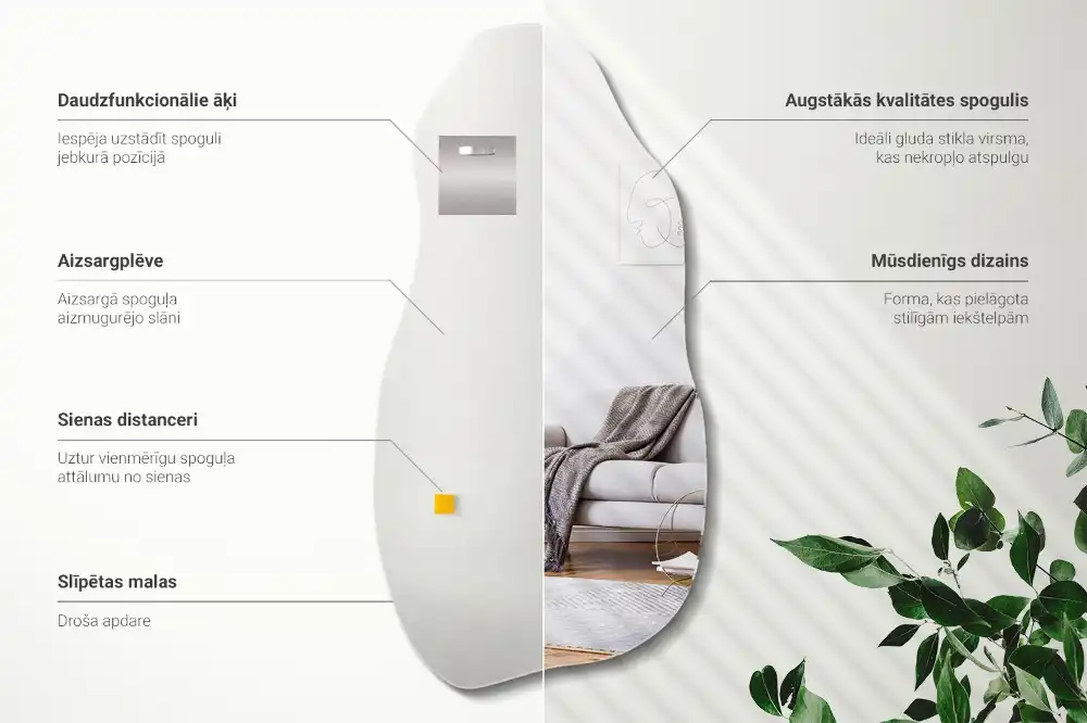 Specchio forma organica macchia da appendere