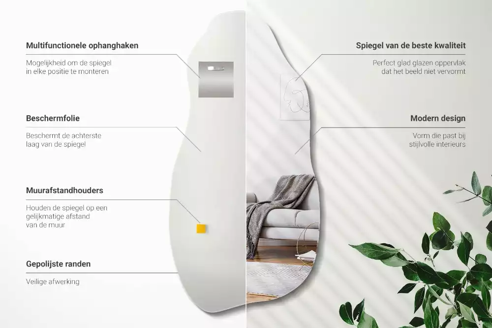 Specchio forma organica macchia da appendere