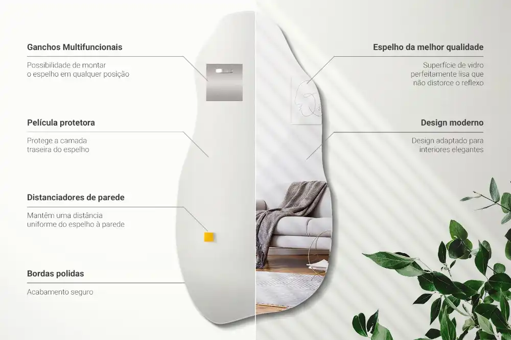 Specchio forma organica macchia da appendere