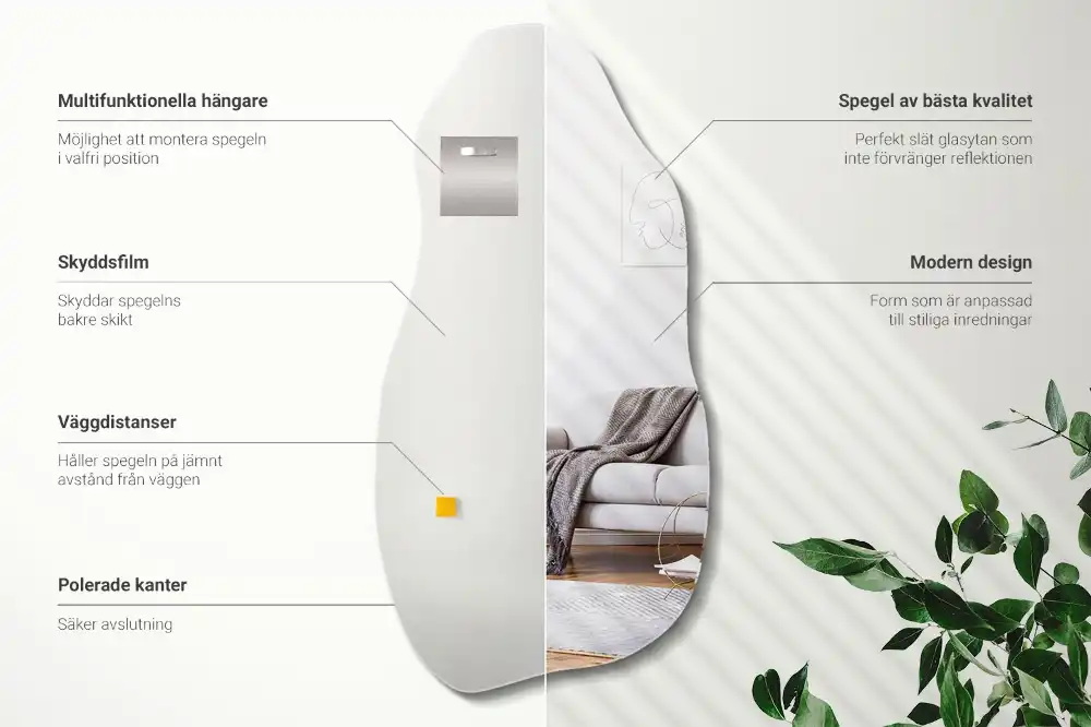 Specchio forma organica macchia da appendere