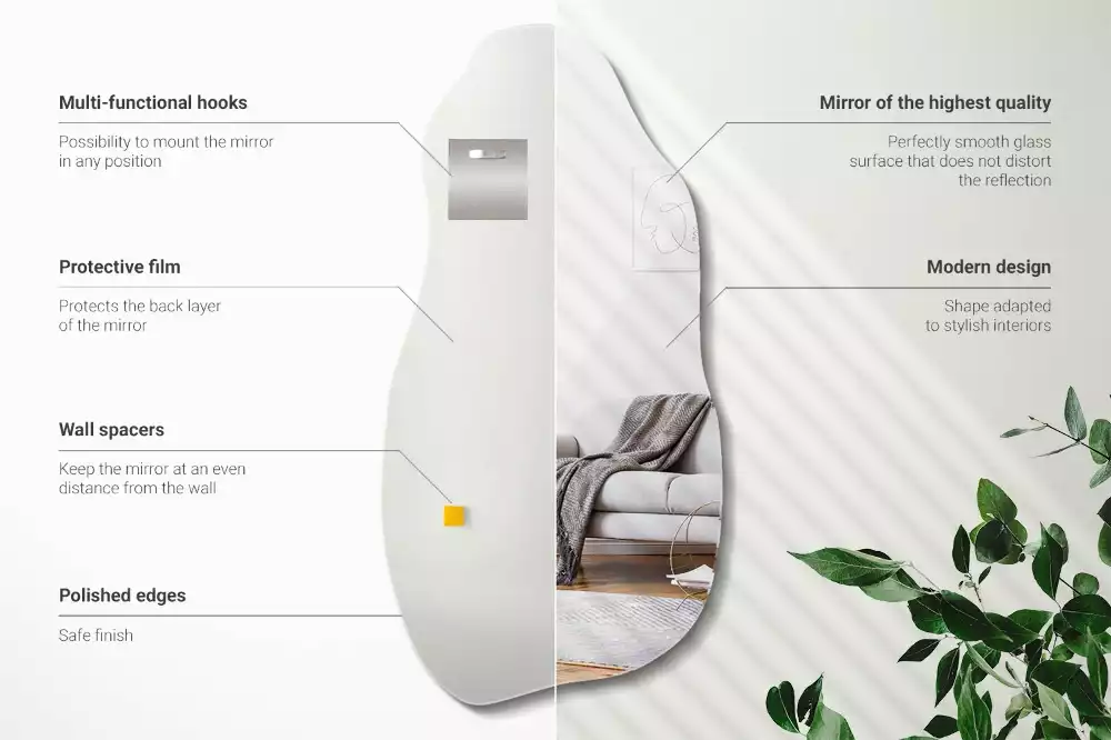 Specchio forma organica macchia da appendere