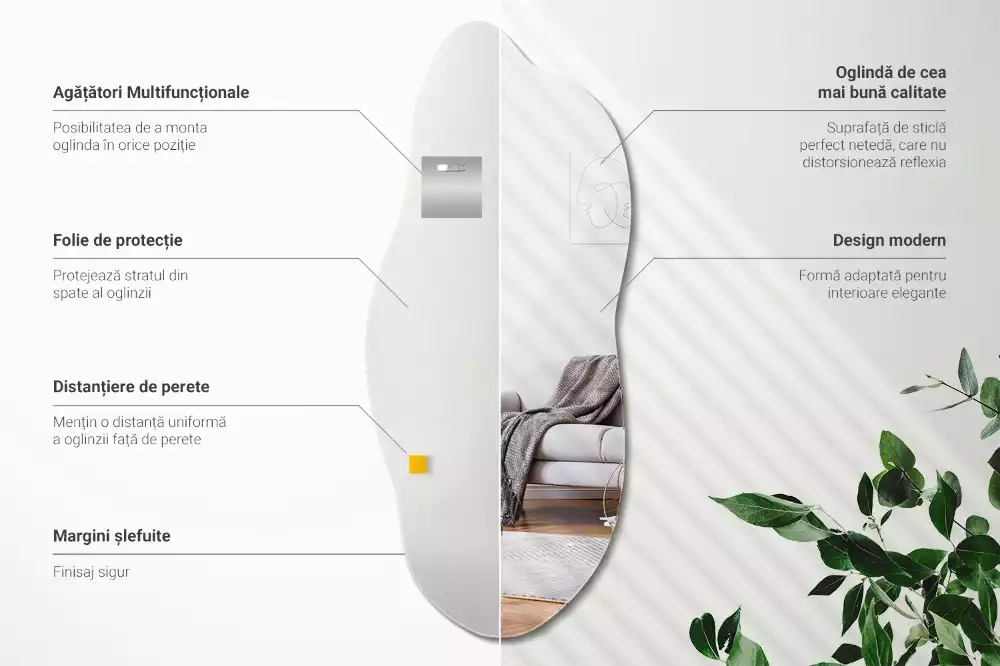 Specchio forma organica accessorio d'effetto