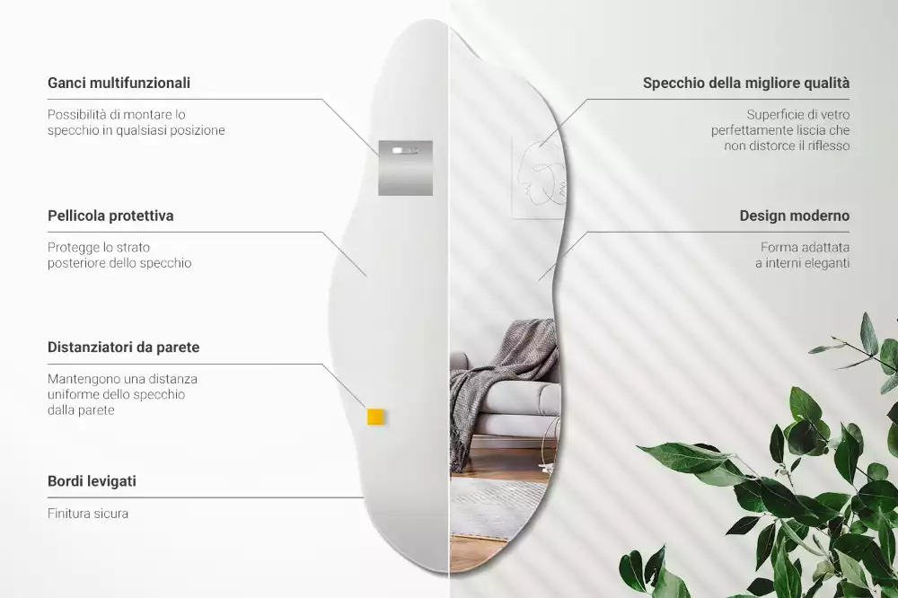 Specchio forma organica accessorio d'effetto