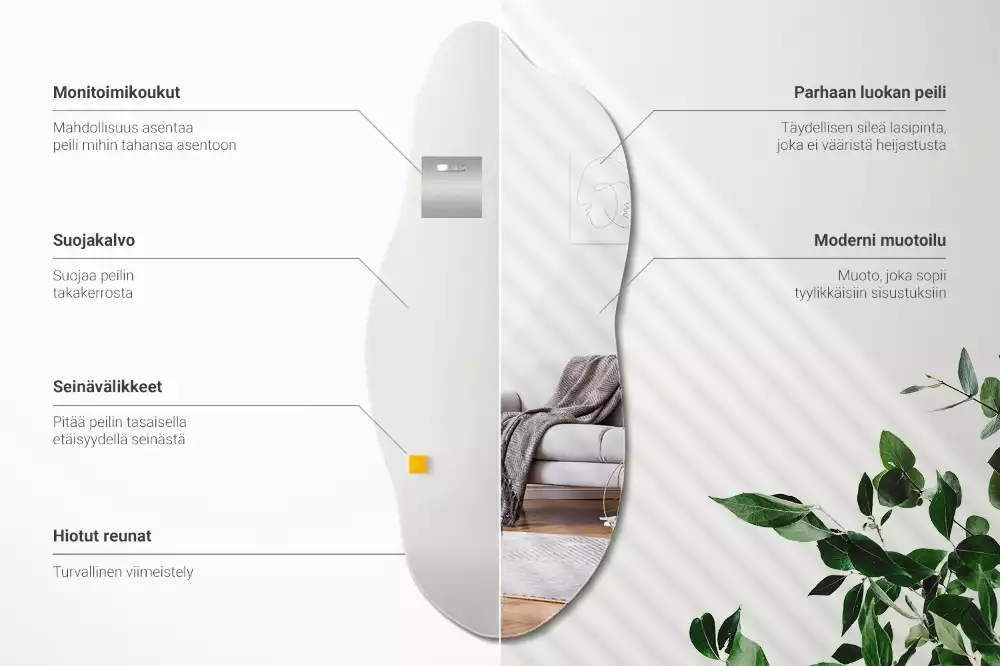 Specchio forma organica accessorio d'effetto