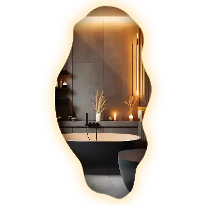 Specchio asimmetrico illuminato a LED