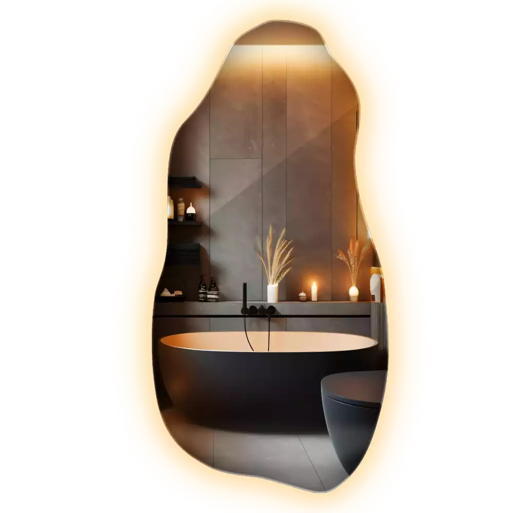 Specchio organico illuminato elegante