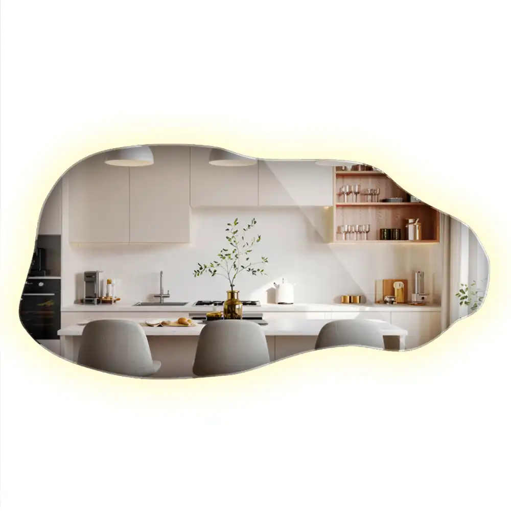 Specchio organico illuminato elegante