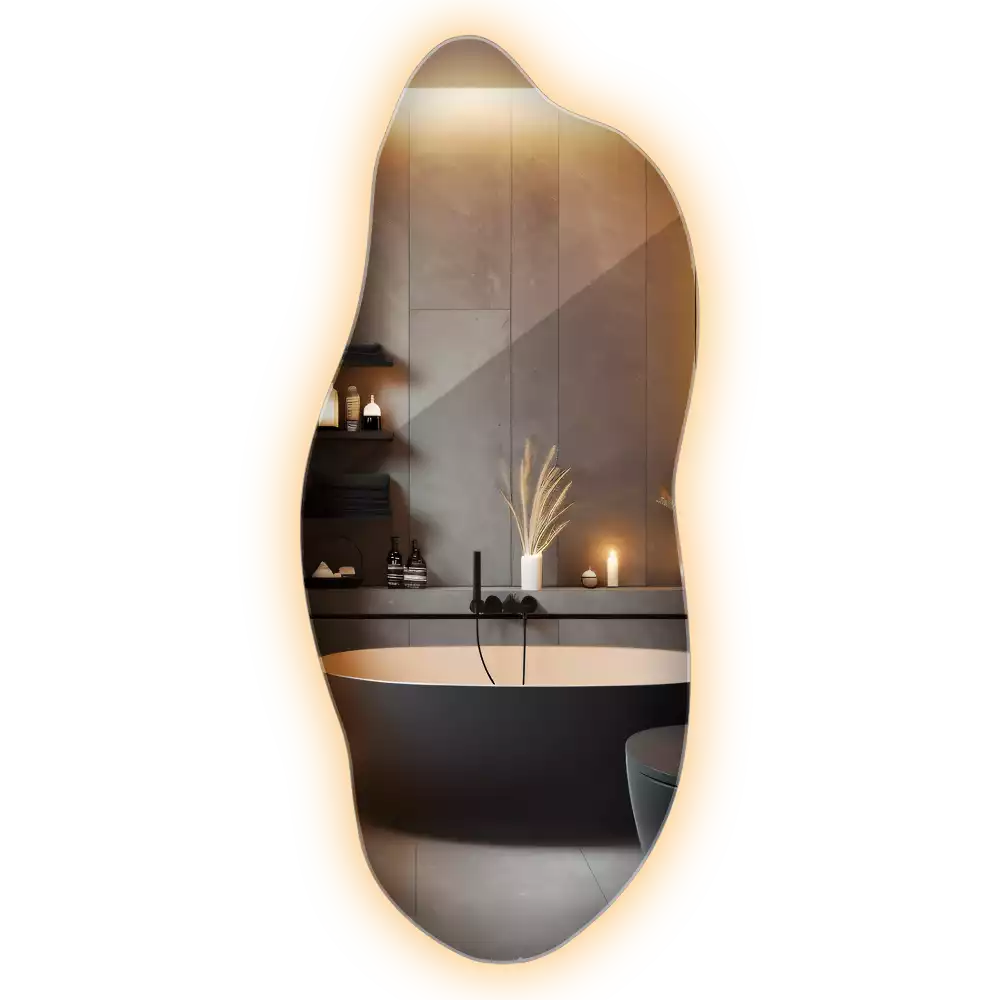 Specchio asimmetrico led elegante