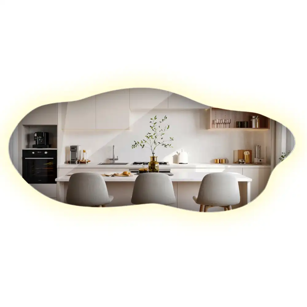 Specchio asimmetrico led elegante