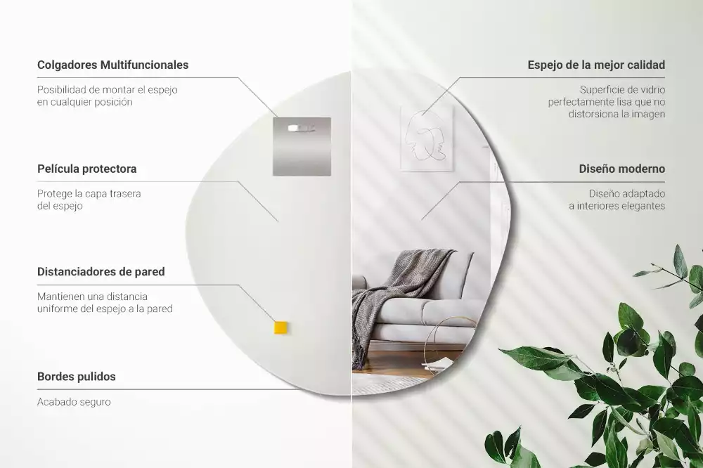 Specchio forma irregolare decorativo