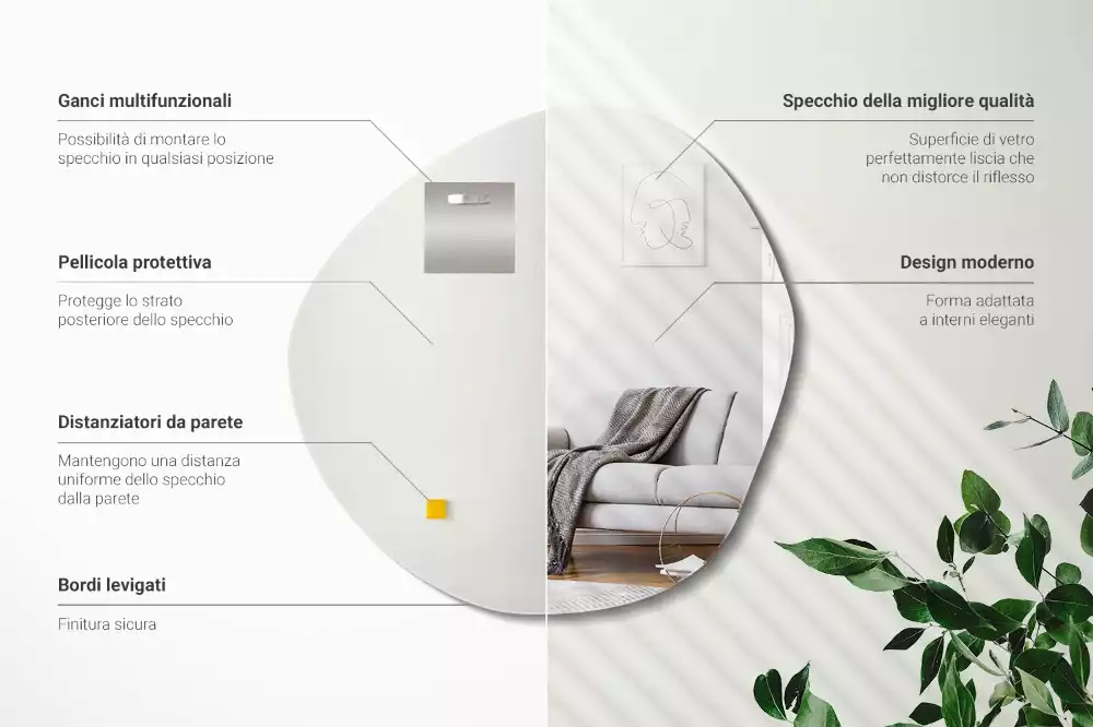 Specchio forma irregolare decorativo