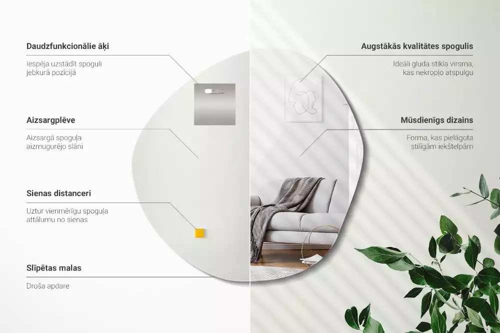 Specchio forma irregolare decorativo