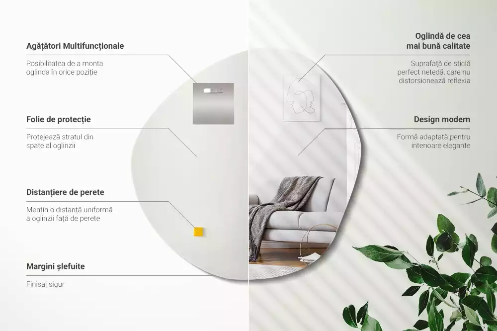 Specchio forma irregolare decorativo