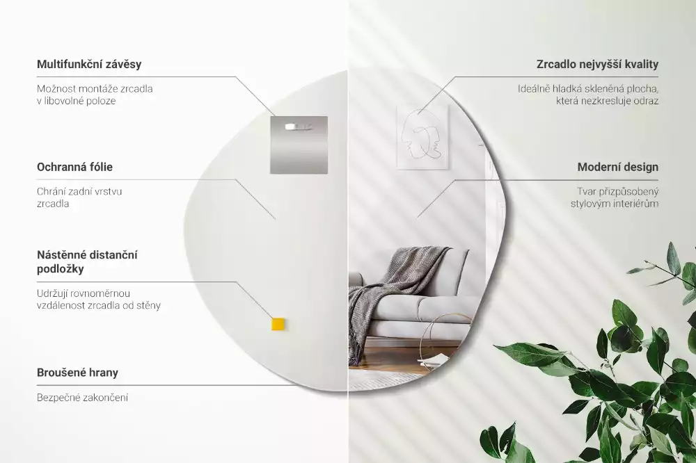 Specchio forma irregolare decorativo