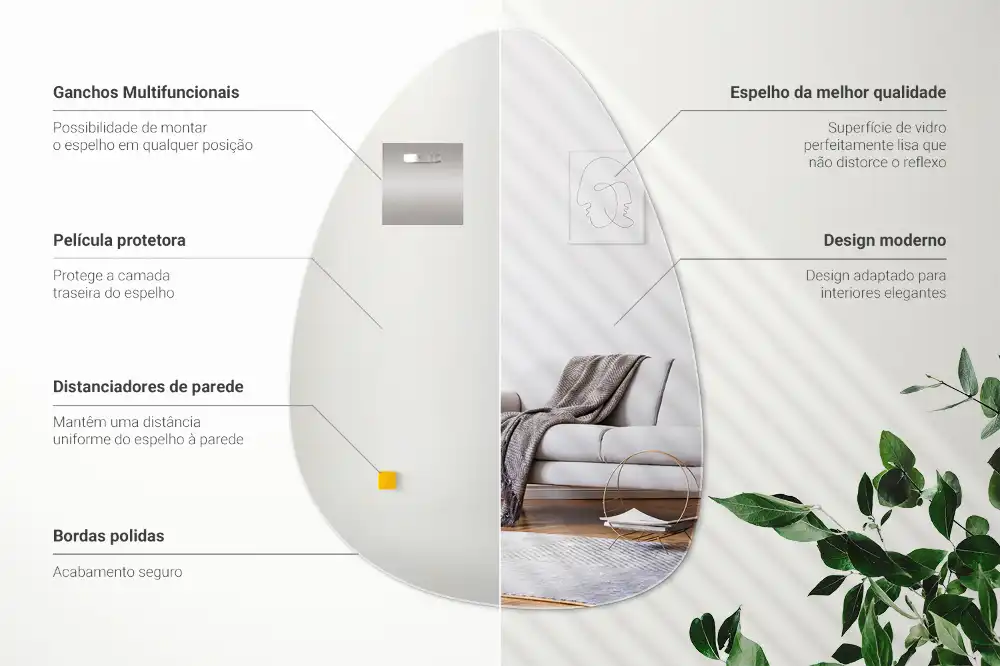 Specchio a forma di uovo