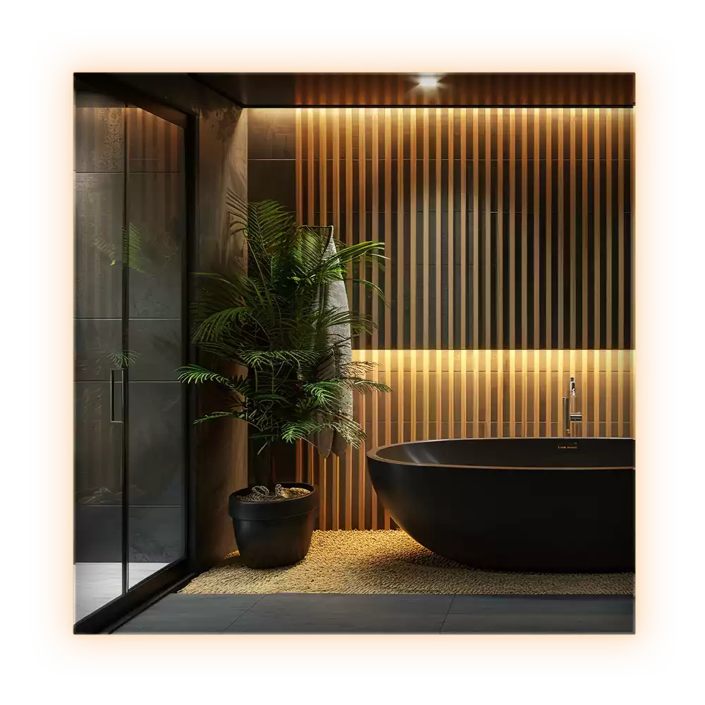 Specchio quadrato LED moderno