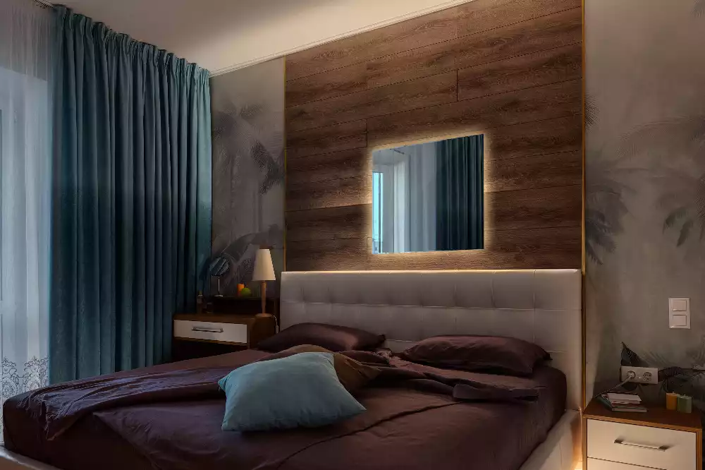 Specchio quadrato LED moderno