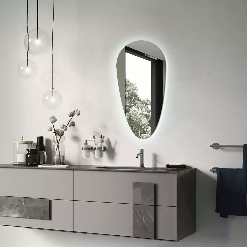 Specchio a goccia led da parete