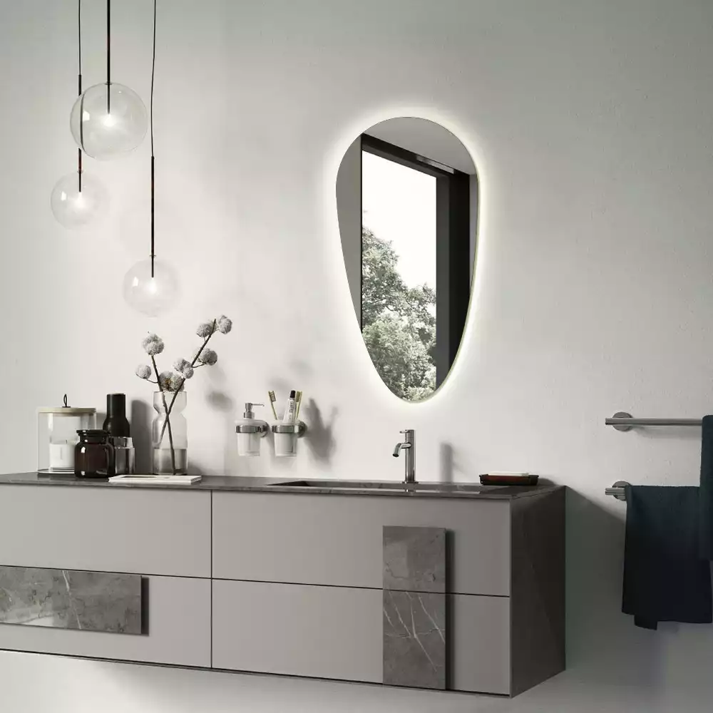 Specchio a goccia led da parete
