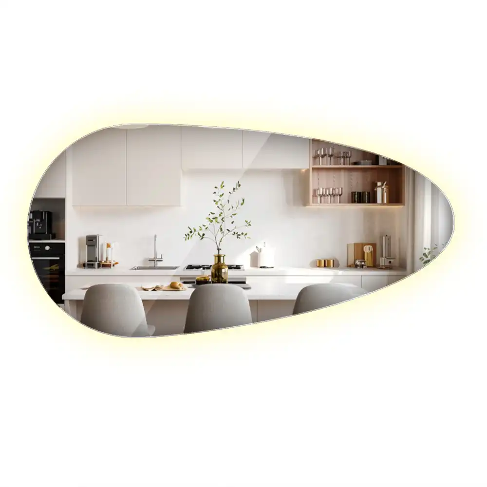 Specchio a goccia led da parete