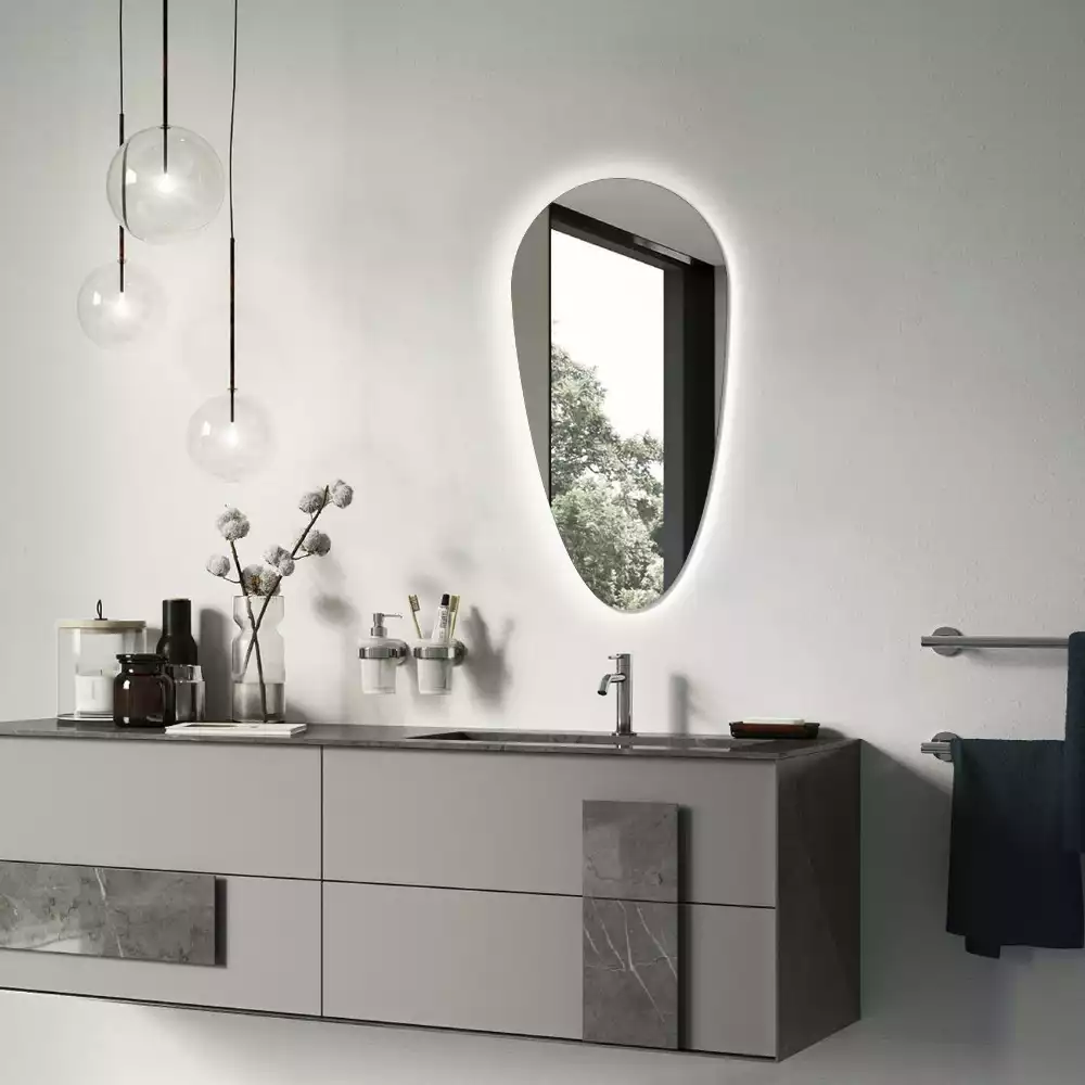 Specchio a goccia led da parete