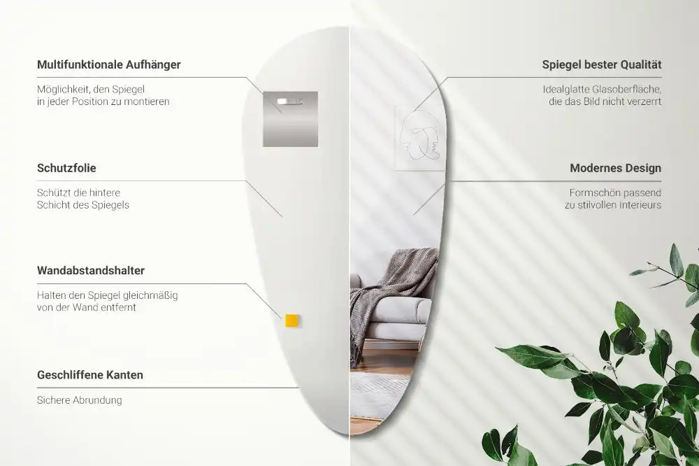 Specchio a goccia da parete