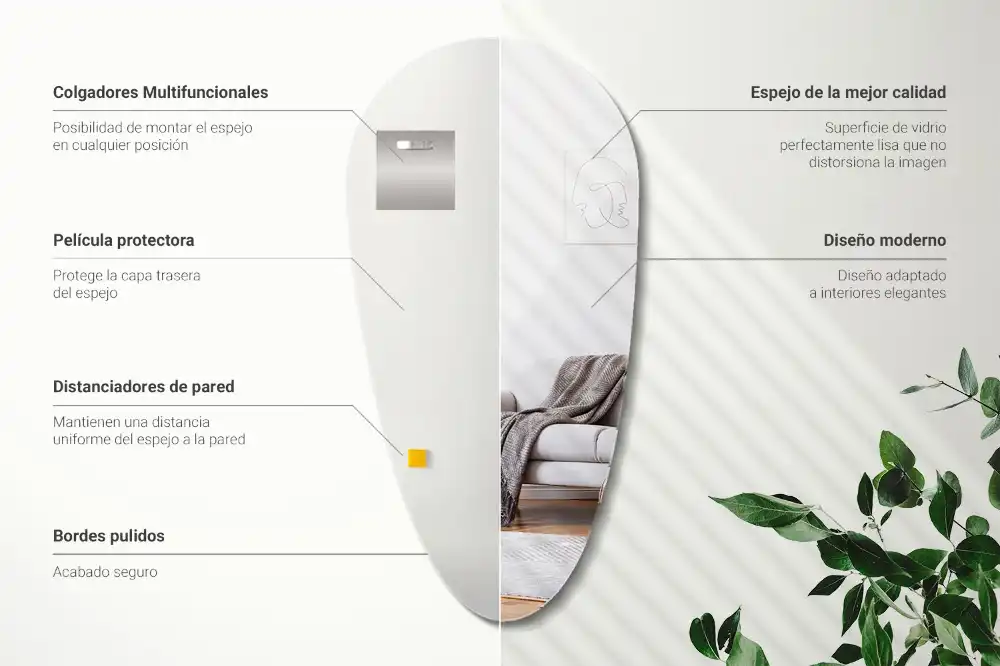 Specchio a goccia da parete