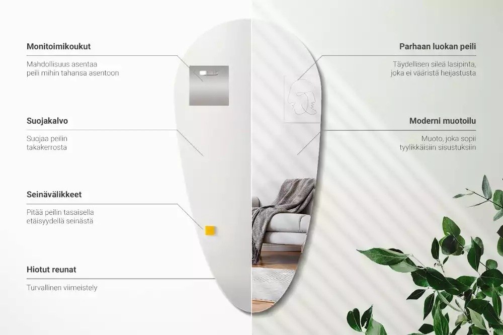 Specchio a goccia da parete