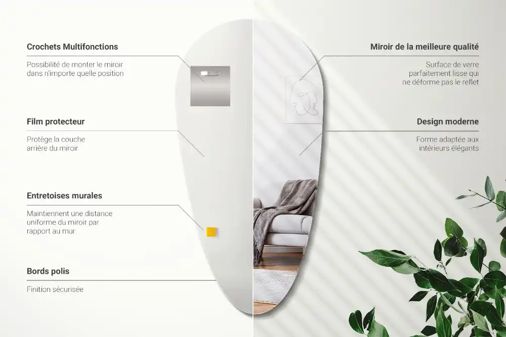 Specchio a goccia da parete