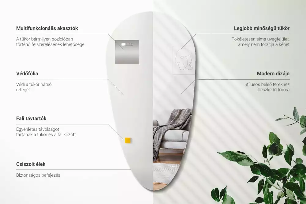 Specchio a goccia da parete