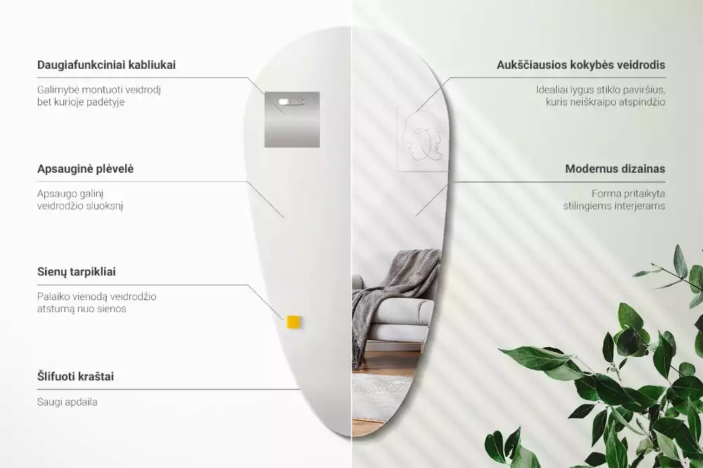 Specchio a goccia da parete