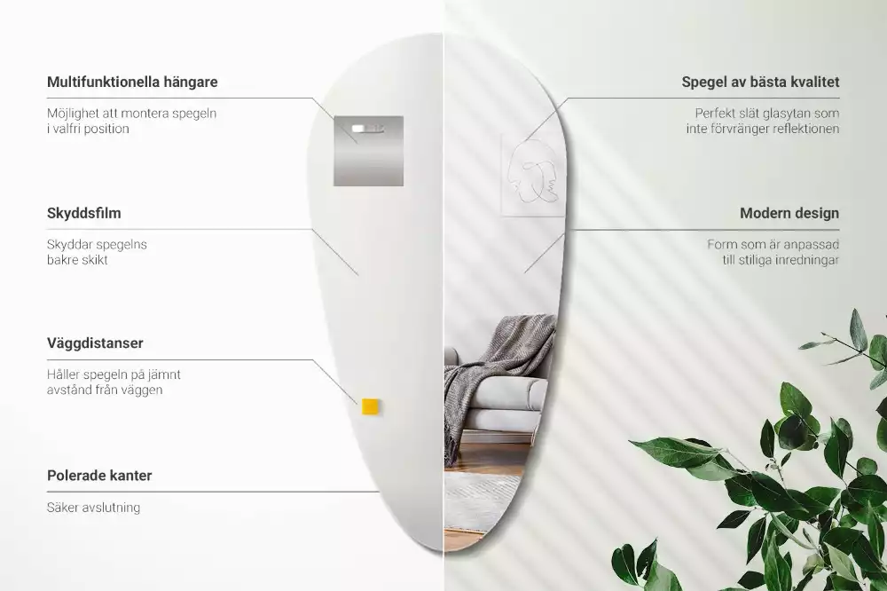 Specchio a goccia da parete