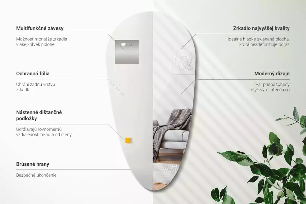 Specchio a goccia da parete