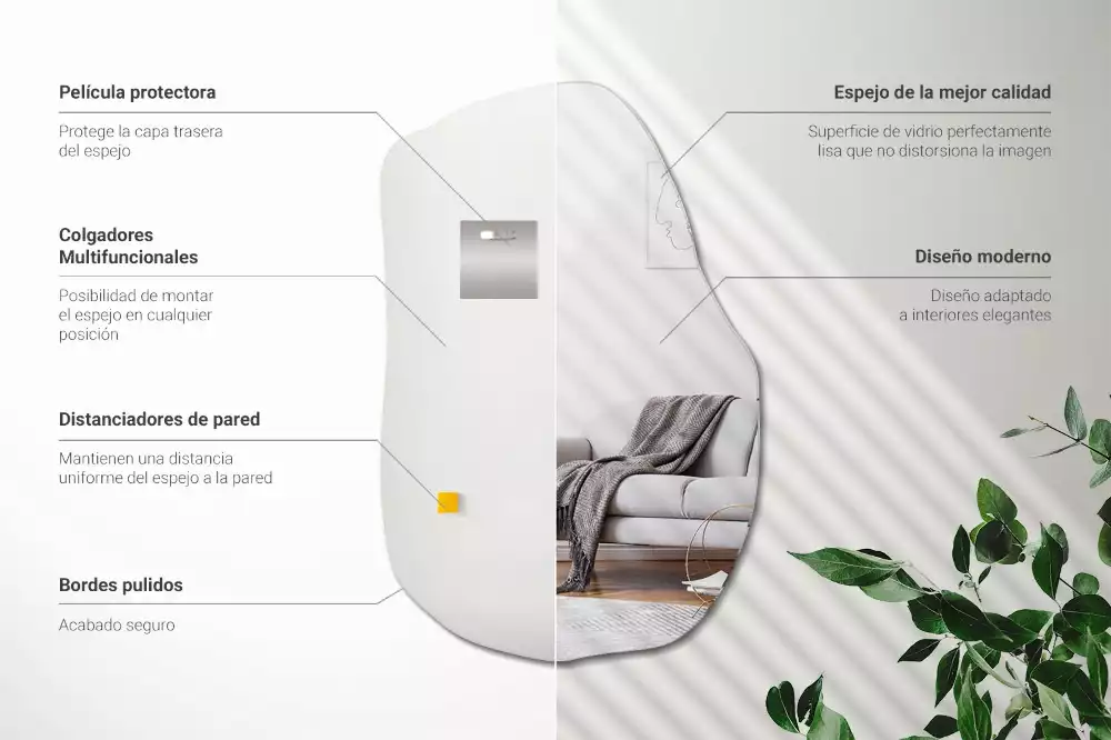Specchio forma irregolare decorativo moderno