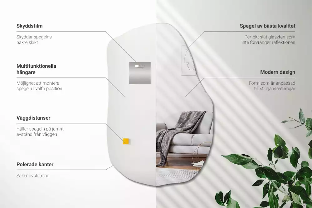 Specchio forma irregolare decorativo moderno