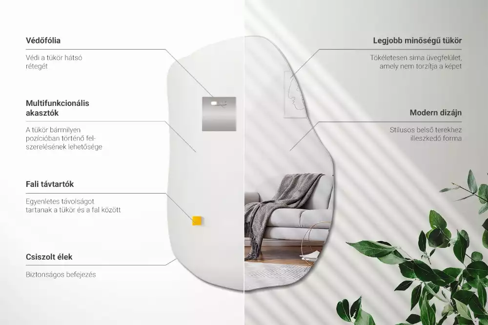 Specchio forma irregolare decorativo moderno