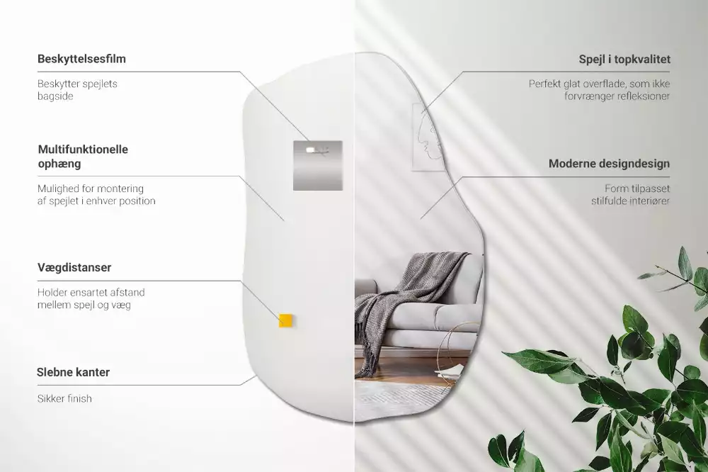 Specchio forma irregolare decorativo moderno