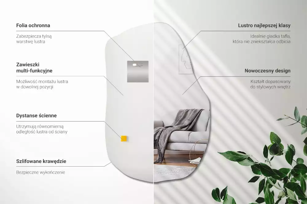 Specchio forma irregolare decorativo moderno