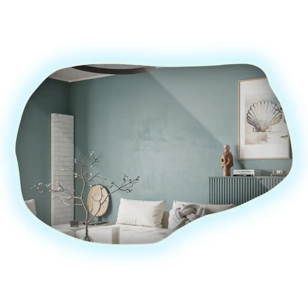 Specchio forma irregolare con LED decorativo