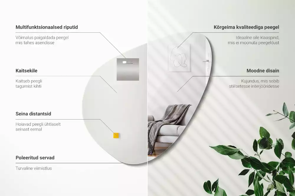 Specchio organico decorativo da parete