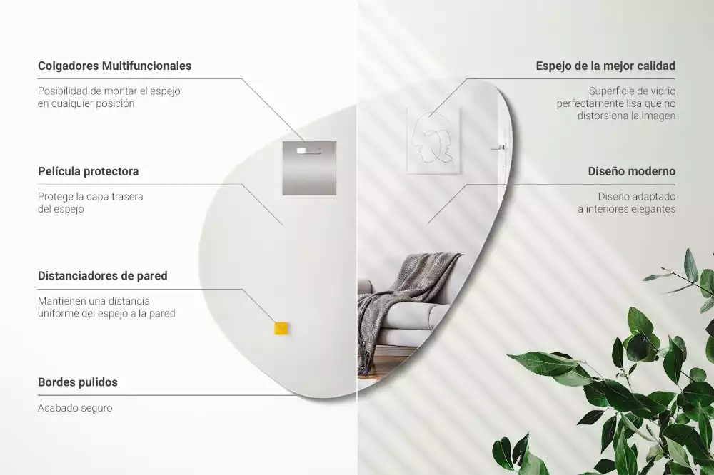 Specchio organico decorativo da parete