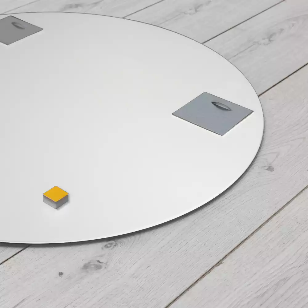 Specchio rotondo da appendere con cornice bianca