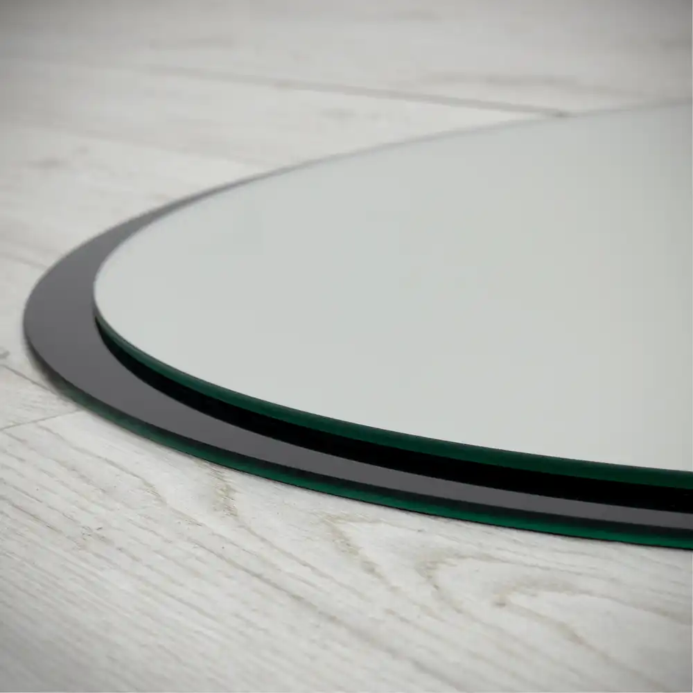 Specchio rotondo da parete con cornice nera