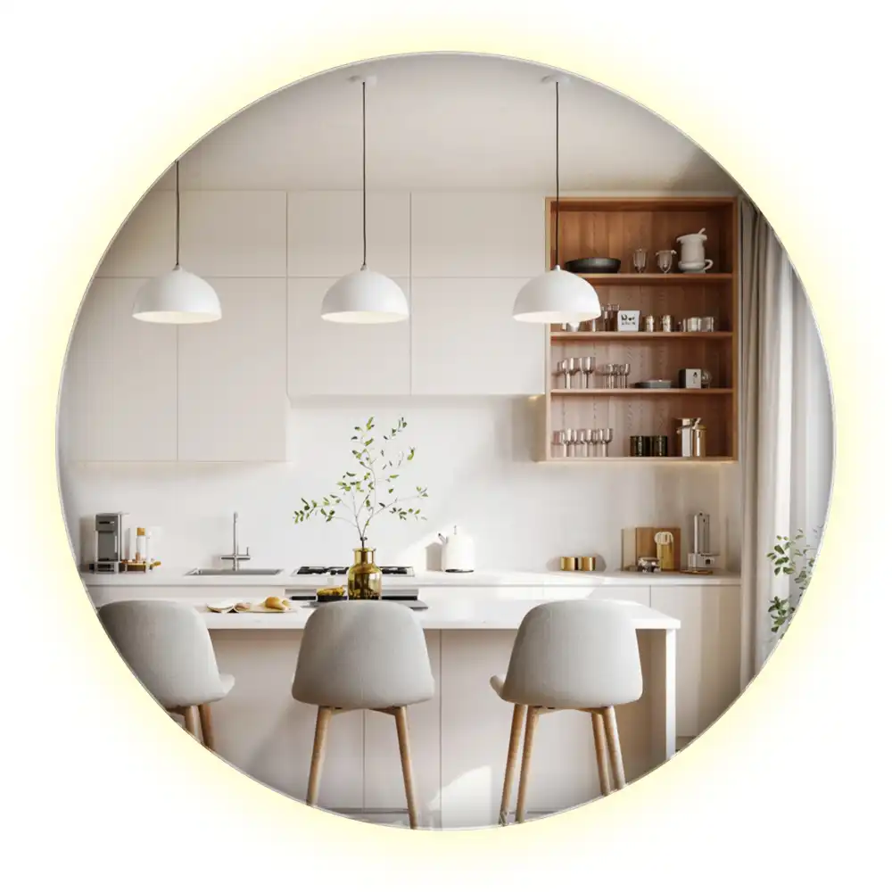 Specchio rotondo moderno con illuminazione a LED