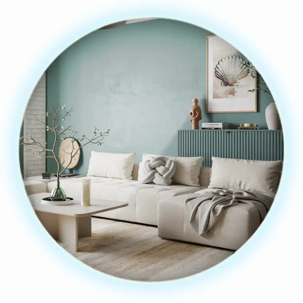 Specchio rotondo moderno con illuminazione a LED