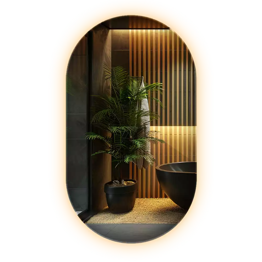 Specchio led ovale decorativo da parete