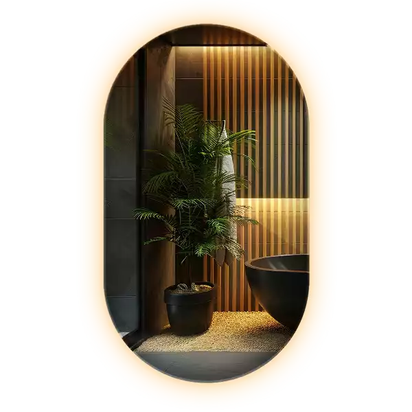 Specchio led ovale decorativo da parete